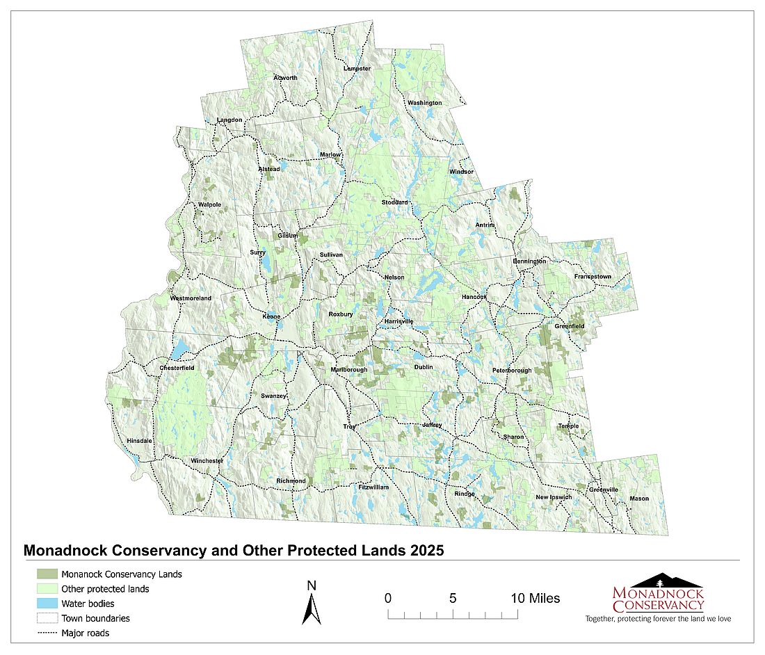 Monadnock Conservancy Map of Conserved Land 2025